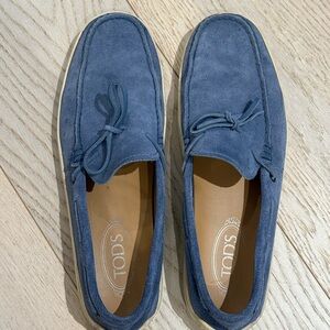 Tod's Men's blue Suede Slip-On Loafers